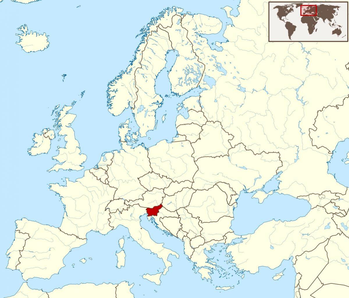 Yeri Sloveniya dünya xəritəsində