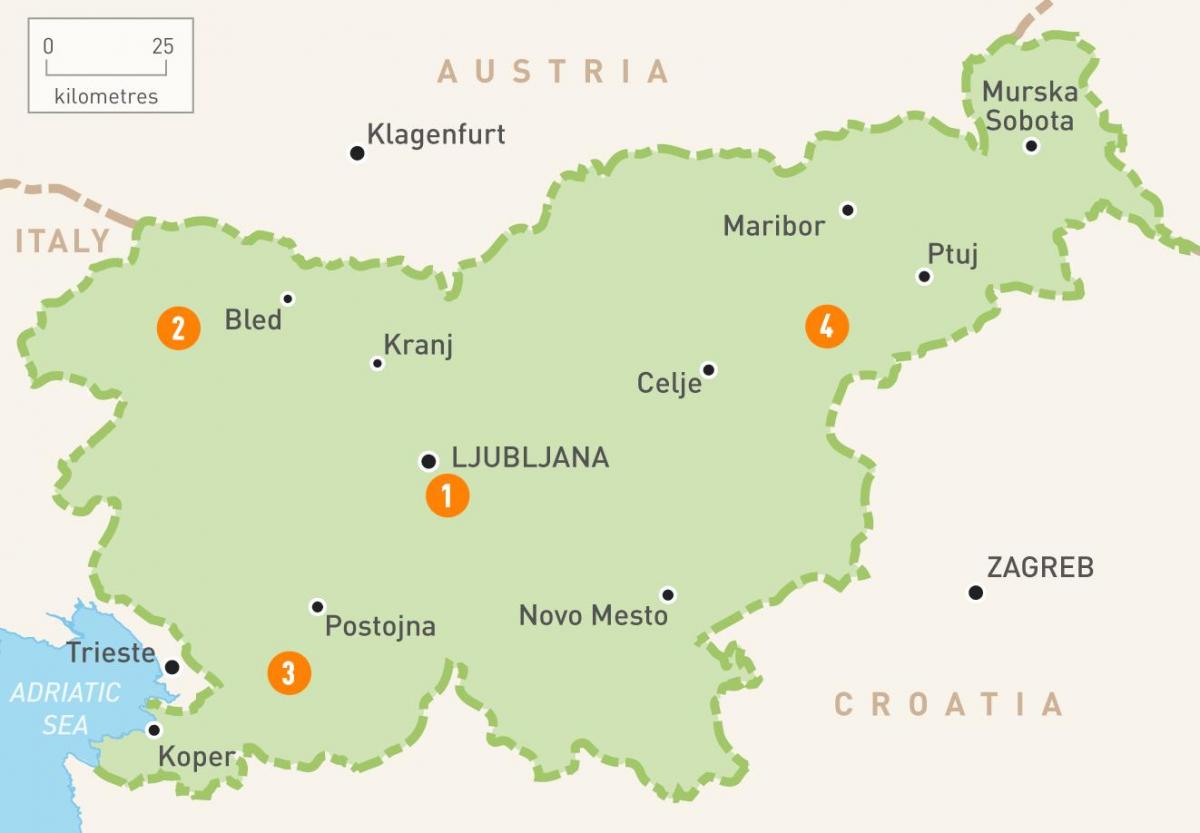 Kart Sloveniya regionların
