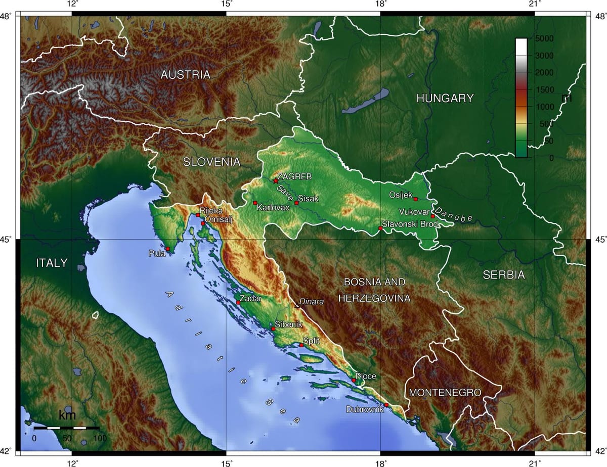 Topoqrafik xəritə Sloveniya