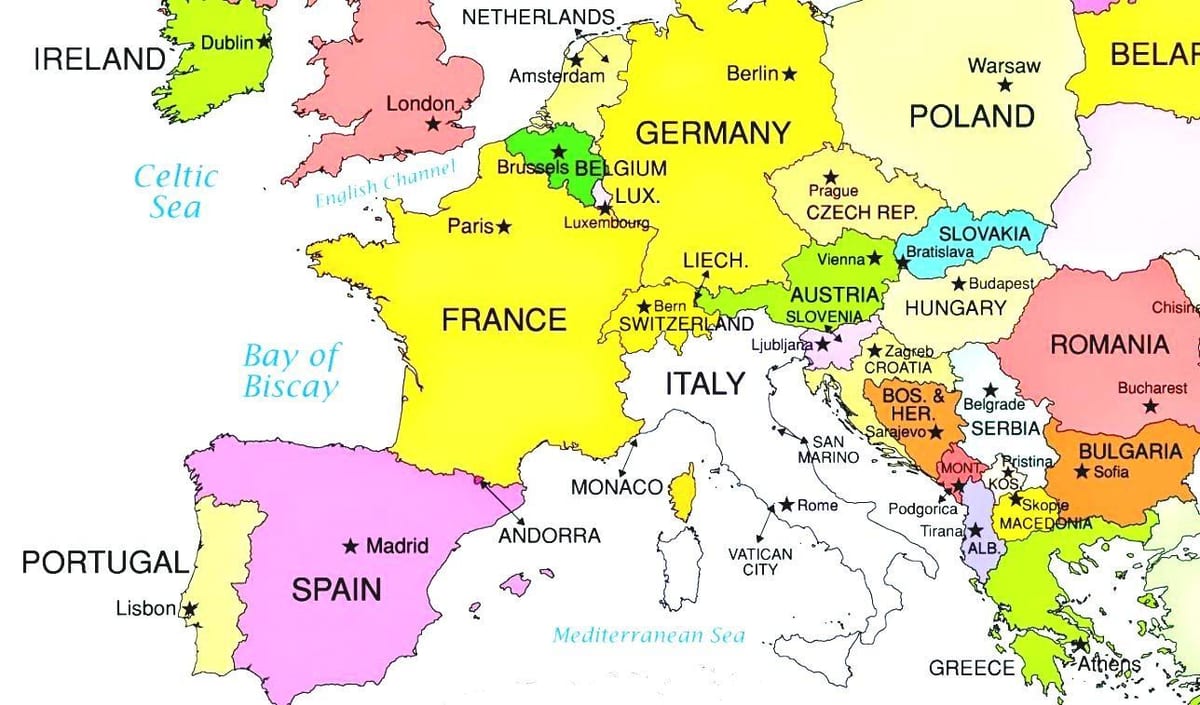xəritədə Avropanın Sloveniya