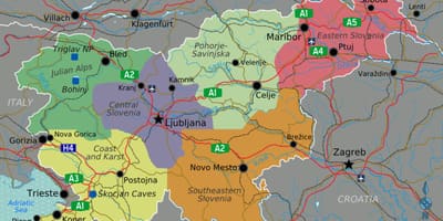 Sloveniya yerləri xəritəsi